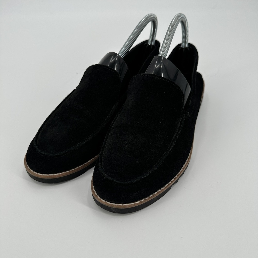 Eileen Fisher Shoes‎ Womens Size 8.5 Black Suede Loafers Slip On Comfort Moc Toe